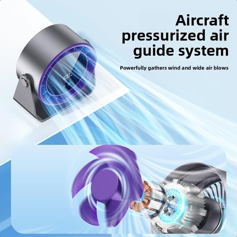 Turbo Desk Fan with USB Charging - High-Speed Air Circulation, Quiet & Portable for Home, Office, Kitchen