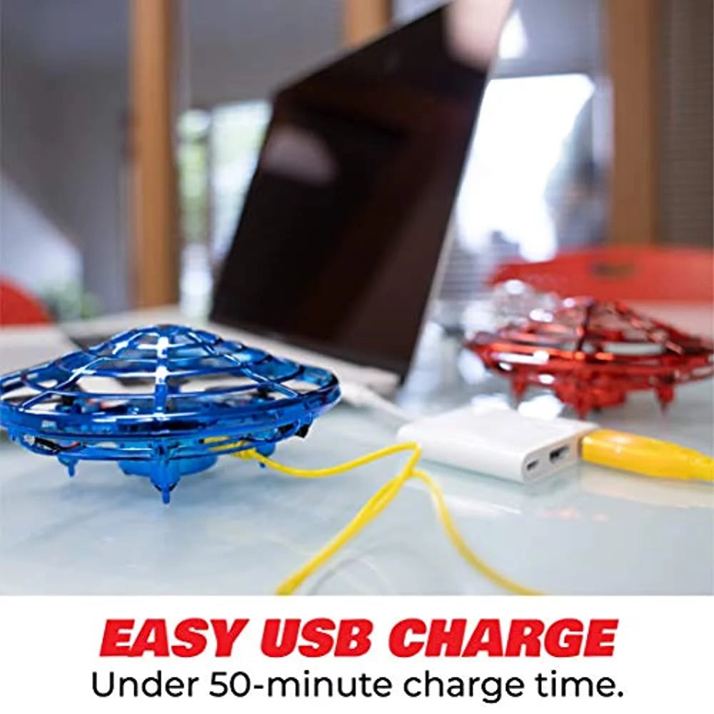 Scoot Duo Aerial 5 Sensor Mini Drones, Hand Operated UFO with Multi-Color LED Lights, STEM Drone Toy for Boys and Girls