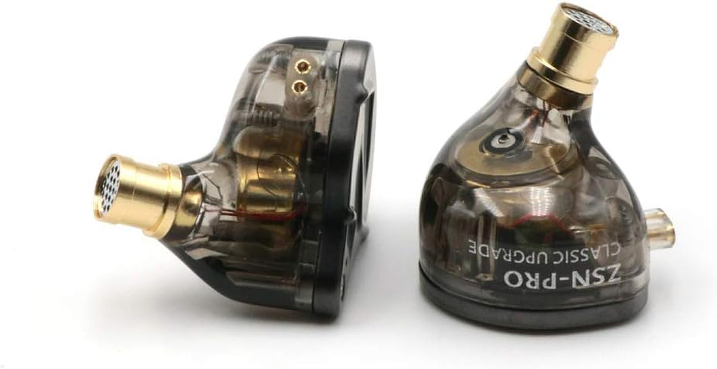 Linsoul KZ ZSN Pro Hybrid Metal Earphones - Dual Driver 1BA+1DD HiFi In-Ear Monitors with Detachable 2Pin Cable (Black)