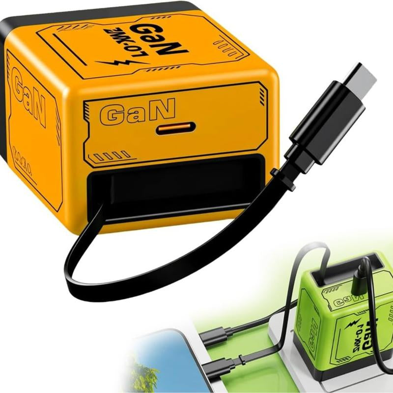 4 1 Charging Cable 120W Gan Charger Fast Charging,Retractable Phone Charger Wall Plug with Lightening and Type-C Cables,For Iphone16/15/14/13/12/11 Series, Galaxy S25 24,Android and More Smartphone Cellphone Electronic Chargers