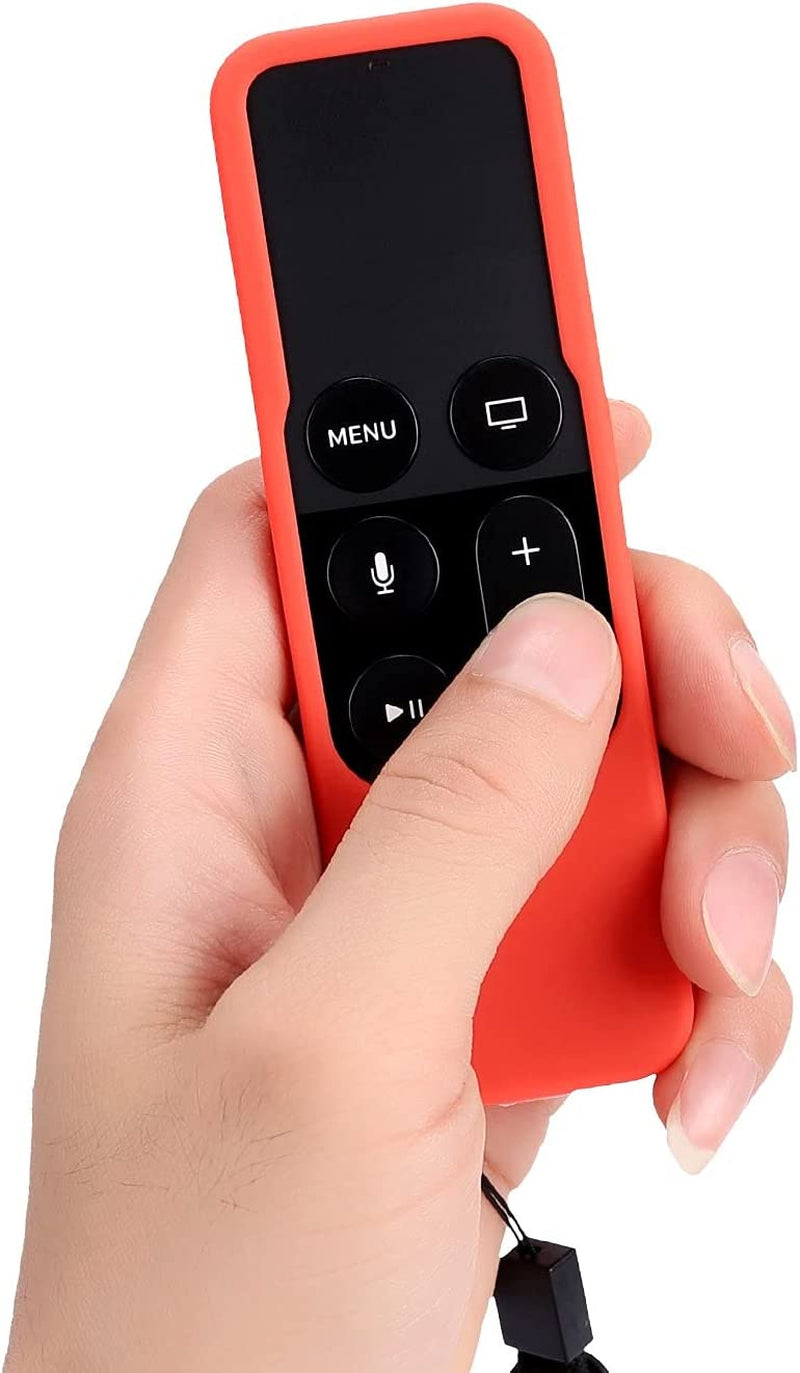 Stylish Akwox Rose Red Siri Remote Case with Lanyard for Apple TV (4th/5th Gen) - Ultimate Protection & Convenience!