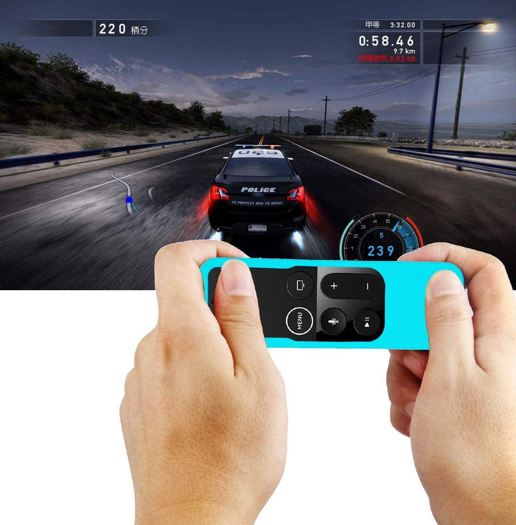 Pinowu Silicone Shockproof Sleeve Case for Apple TV 4K Remote Control - 2 Pack (Orange & Turquoise) - Lightweight & Compatible Design