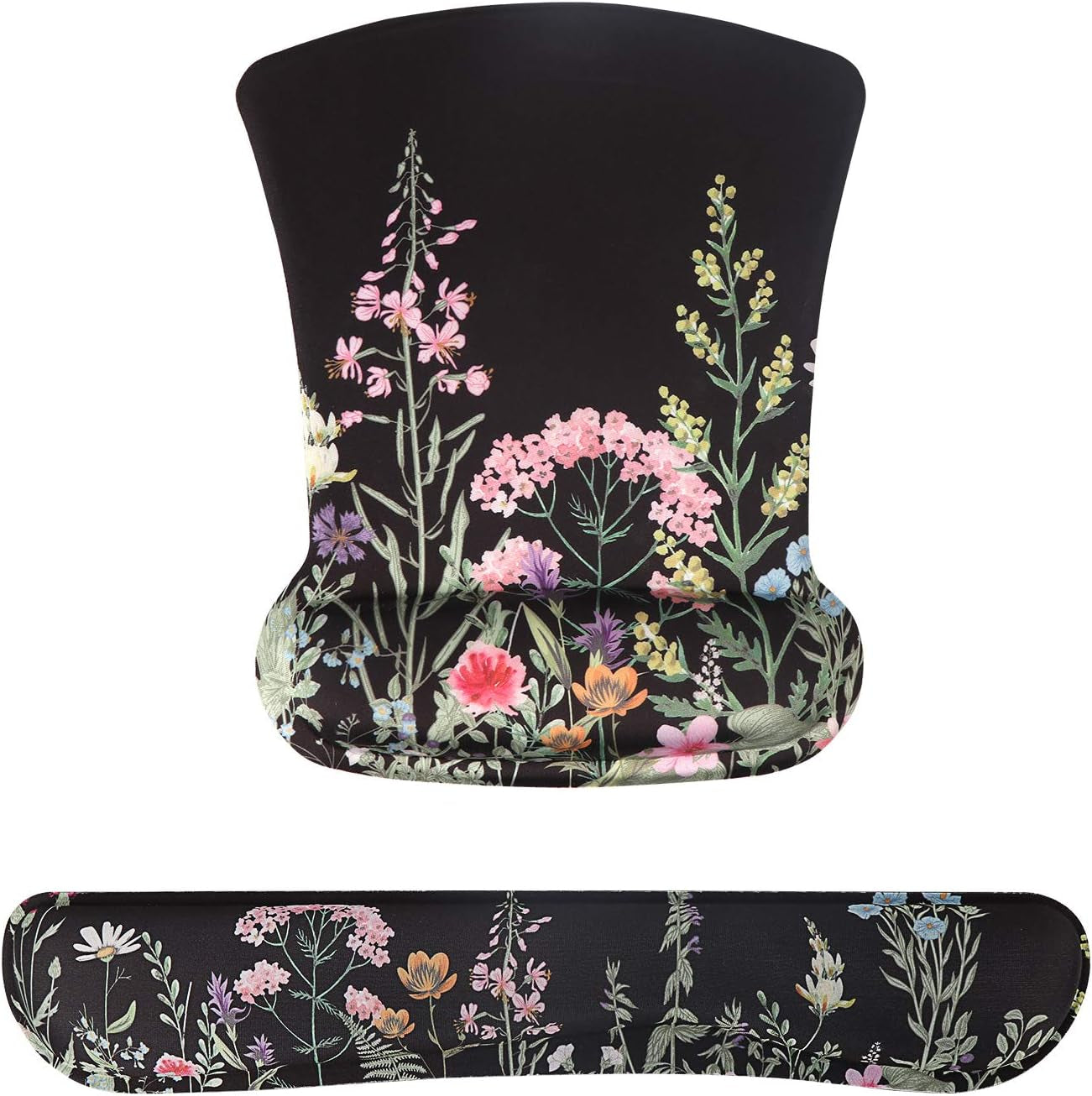 Enhance Comfort with Icasso Memory Foam Mouse Pad and Keyboard Wrist Rest - Relieve Wrist Pain for Effortless Typing (B-Weeds)