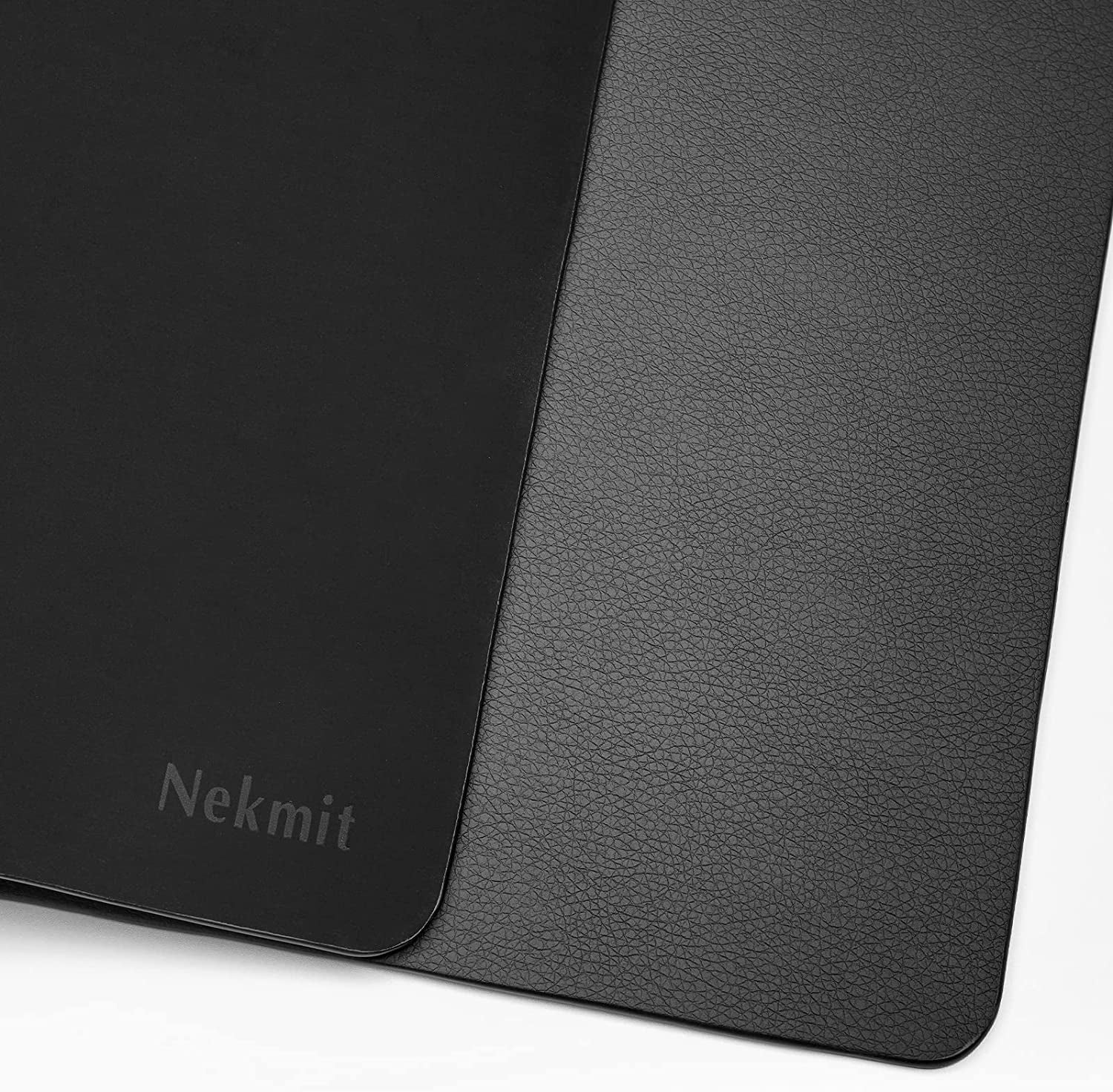 Luxurious Black Leather Desk Blotter Pad - 34" x 17", Non-Slip & Waterproof