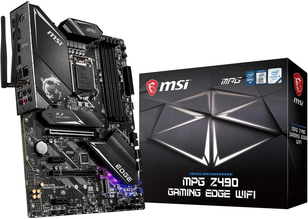 MSI MPG Z490 GAMING EDGE WIFI ATX Motherboard - Unlock Gaming Power with 10th Gen Intel, Dual M.2, Wi-Fi 6, and Mystic Light RGB!