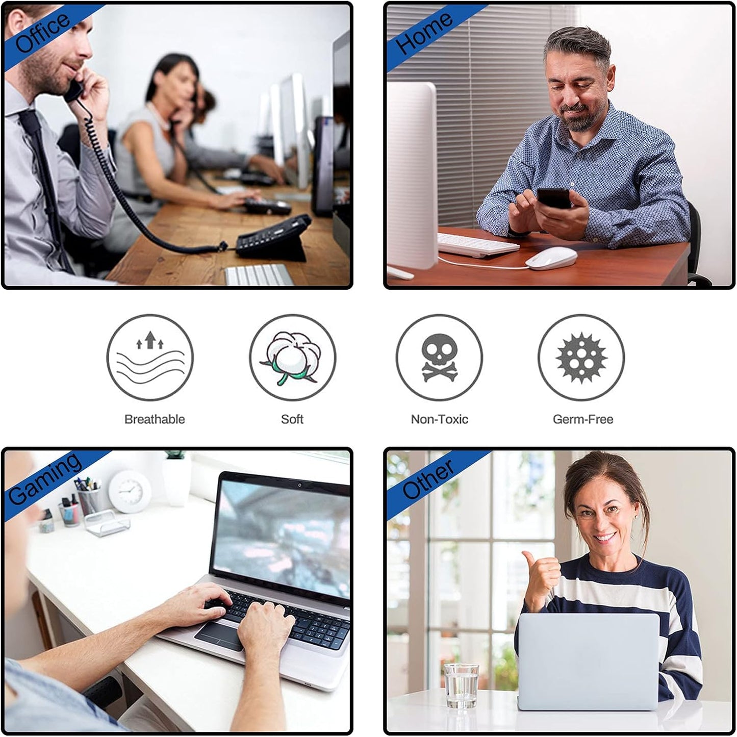 Artso XXL Blue Marble Gaming Mouse Pad – Extra Large Non-Slip Desk Mat with Stitched Edges for Ultimate Comfort and Style, 35.1" x 15.7