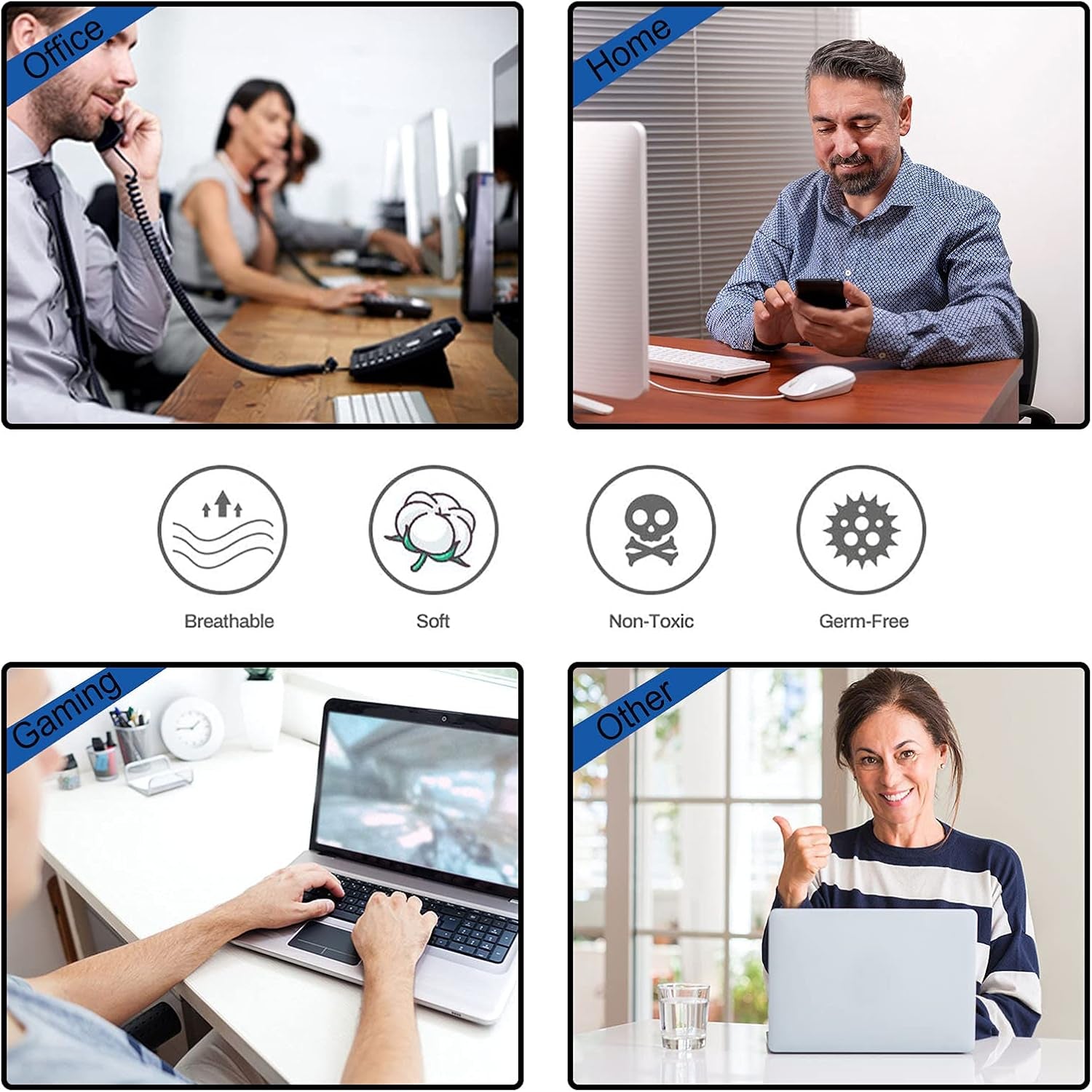 Artso XXL Blue Marble Gaming Mouse Pad – Extra Large Non-Slip Desk Mat with Stitched Edges for Ultimate Comfort and Style, 35.1" x 15.7