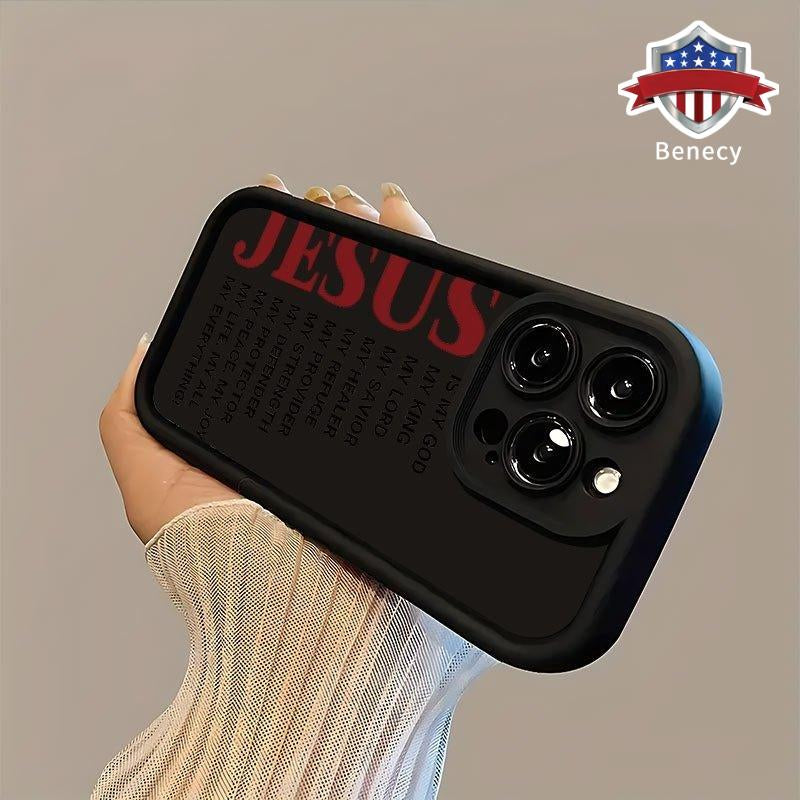 Phone Case for Iphone 16 Pro Max 15 plus 14 13 12 11 XR XS E Vtrendy Jesus Christian Pattern Shockproof Silicone TPU Bumper Drop Protection Cover