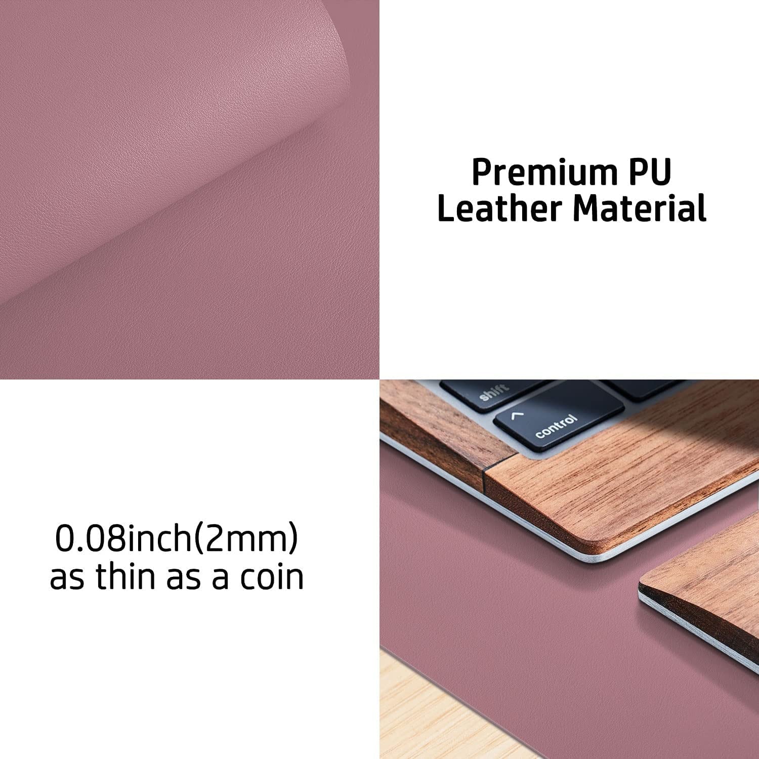 Elevate Your Workspace with a Chic Dark Pink Leather Desk Pad - Non-Slip, Waterproof & Perfectly Versatile (23.6" x 13.7")