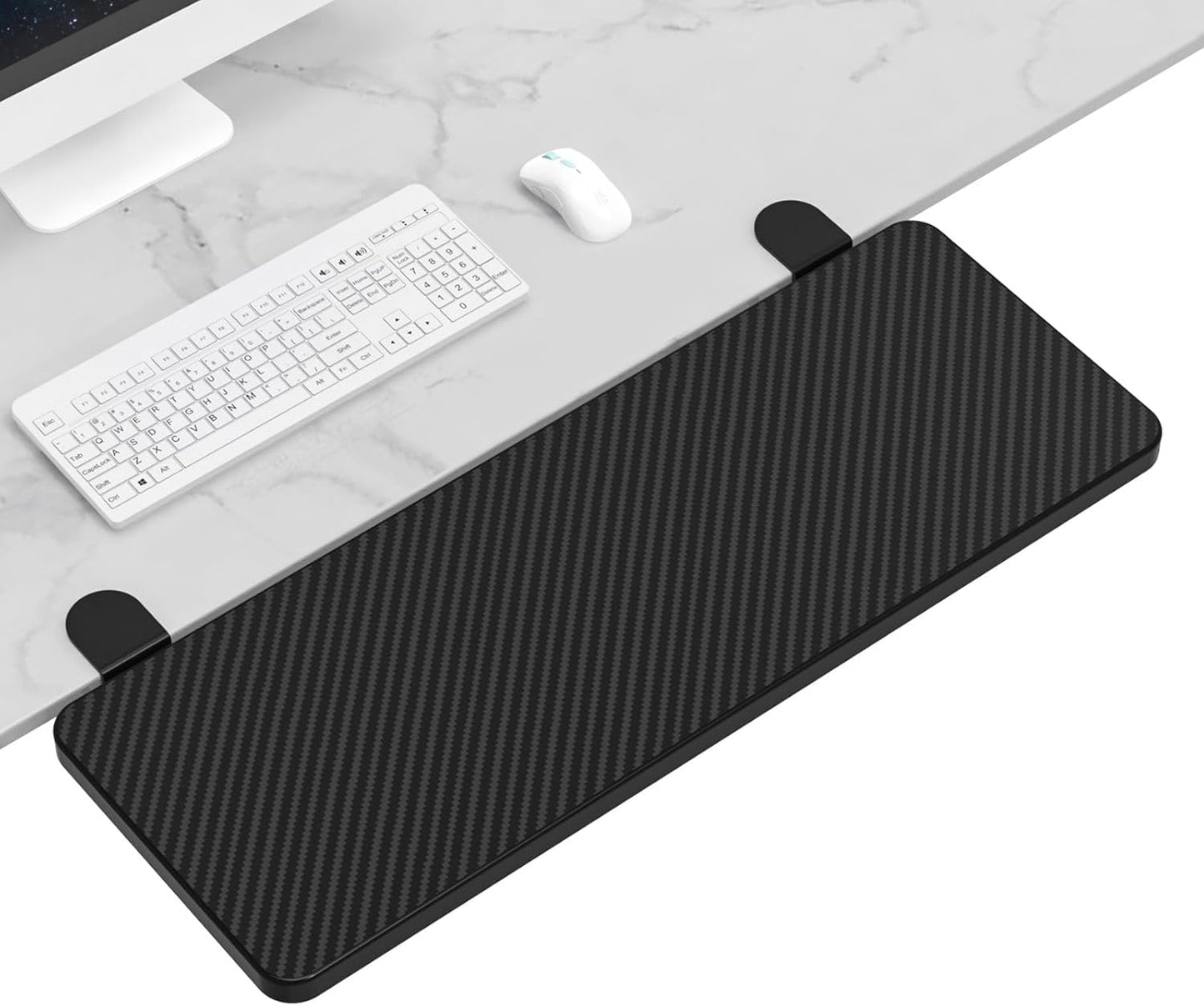 OUGIC Ergonomic Desk Extension Tray - 75x24cm Clamp-On Keyboard Drawer & Armrest Stand
