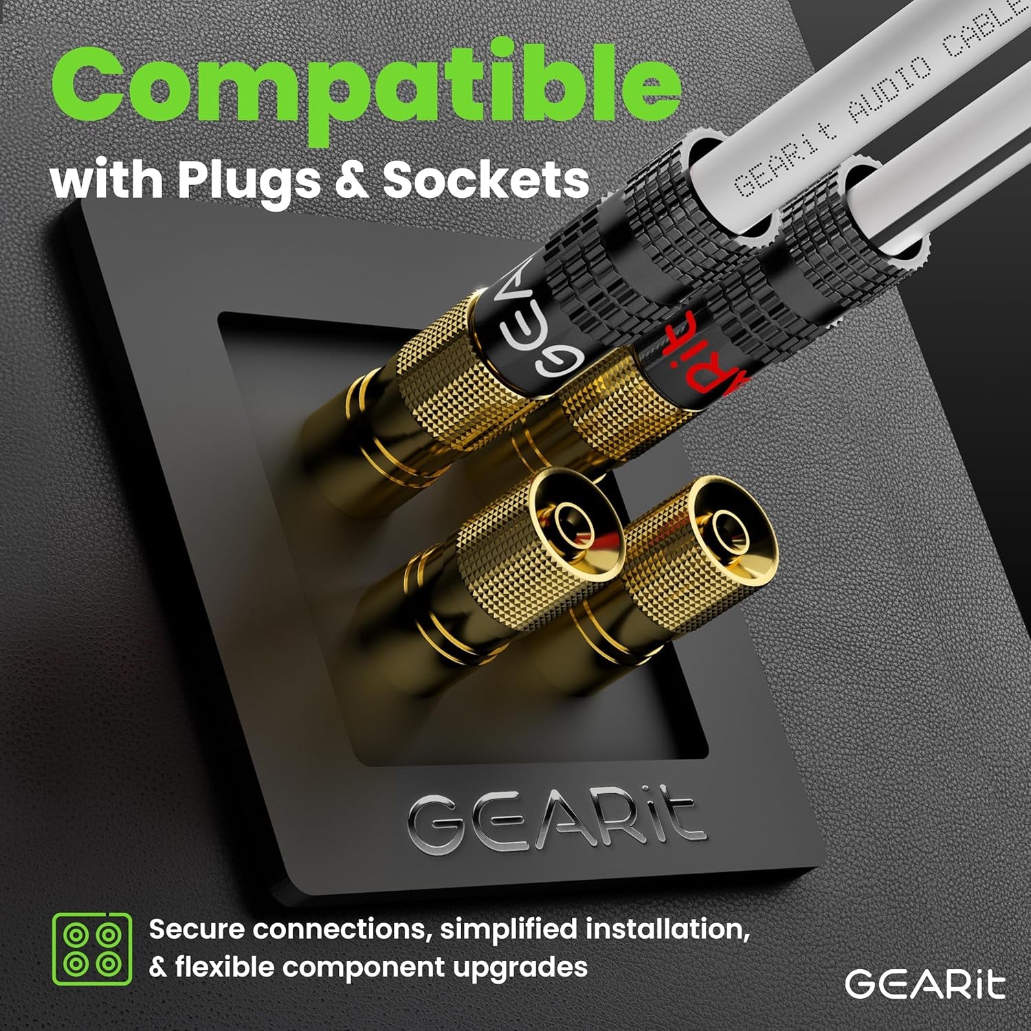 Gearit Pro Series 12 AWG Speaker Wire - 50 Feet of High-Quality Cable for Home Theater and Car Speakers - Premium White Design