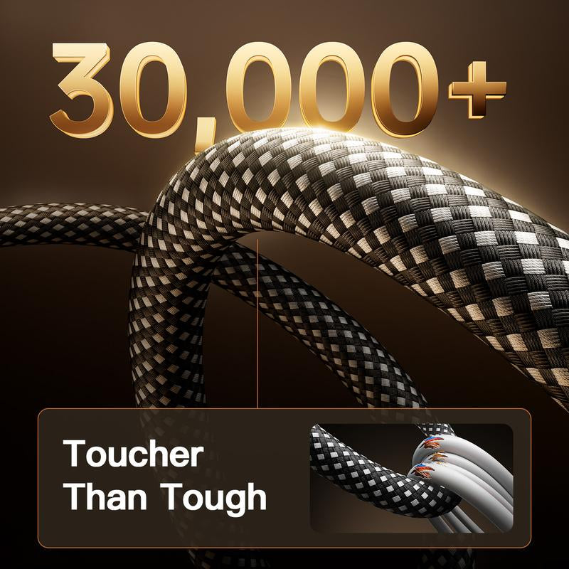 Fast Charge Magnetic Charging Cable with USB A, Type C, Lightning60W Fast Charging Anti-Tangle for Iphone 16/15, Ipad Pro, Samsung and Laptops