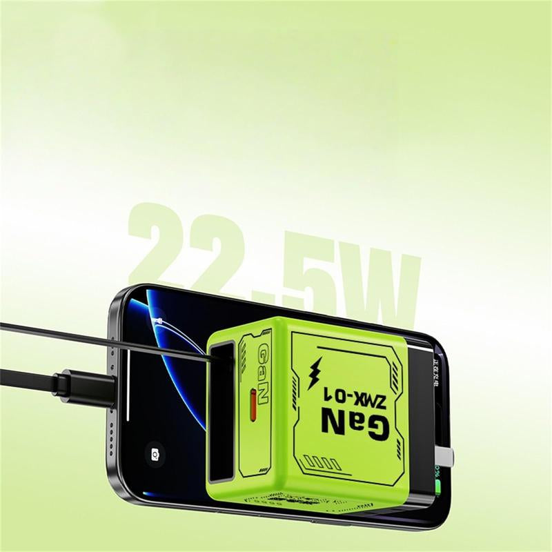 4 1 Charging Cable 120W Gan Charger Fast Charging,Retractable Phone Charger Wall Plug with Lightening and Type-C Cables,For Iphone16/15/14/13/12/11 Series, Galaxy S25 24,Android and More Smartphone Cellphone Electronic Chargers